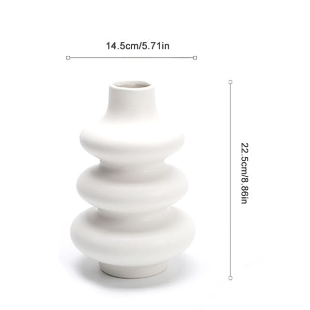 Nordic 3-Ring Ceramic Vase
