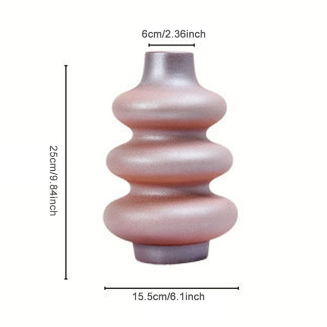 Nordic 3-Ring Ceramic Vase