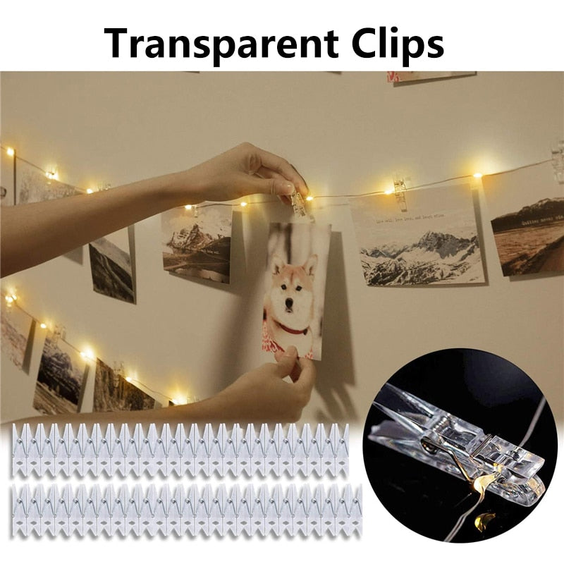 Pixie Lights - LED String Lights with Clips (Multiple Colors Available)